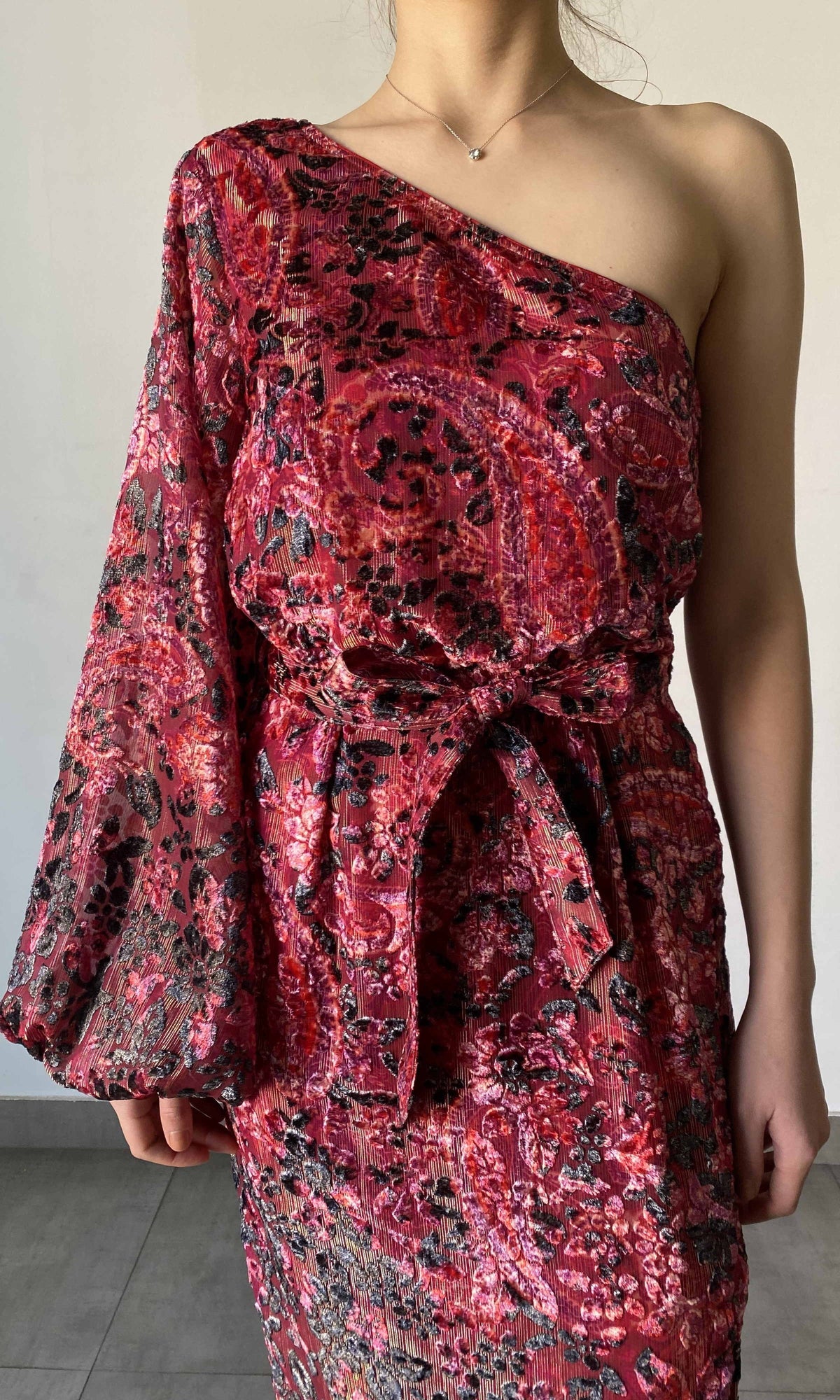 Womens | Mehr Viscose Nylon/Polyester Long Dress | Black/Maroon