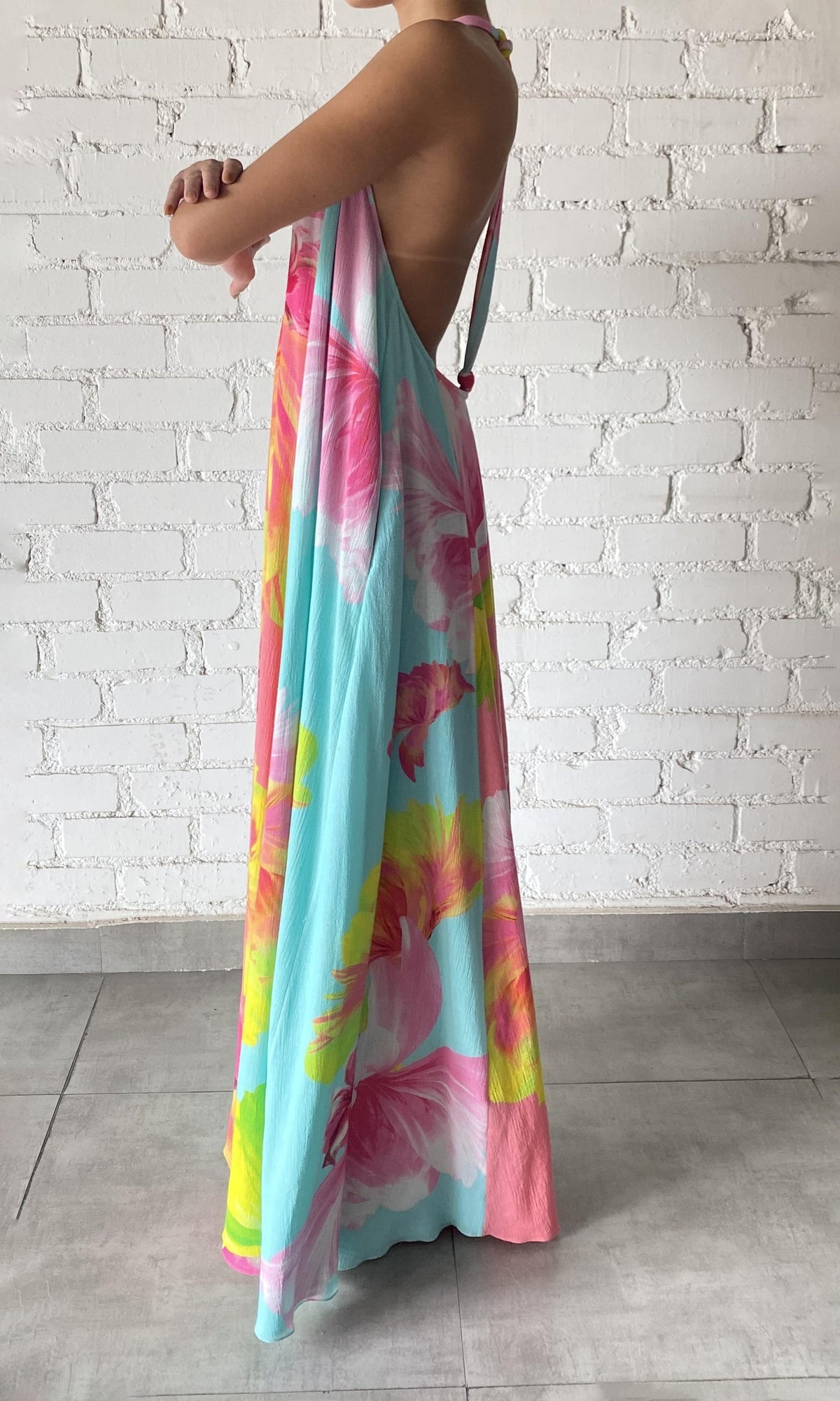 Womens | Mina Crinkle Rayon Long Dress | Multi