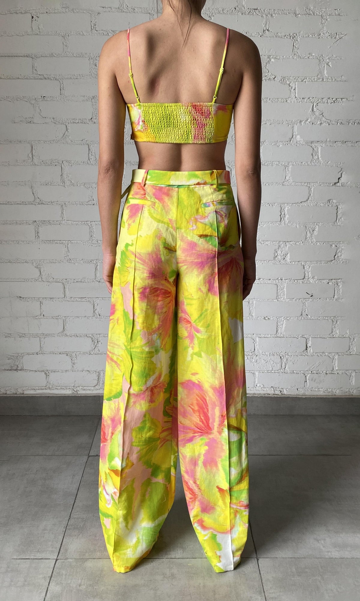 Womens | Mina Cotton Linen Bandeau | Yellow Floral