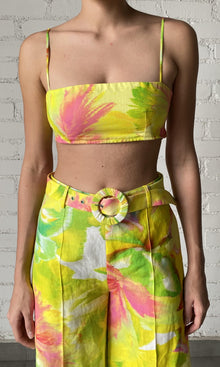 Womens | Mina Cotton Linen Bandeau | Yellow Floral