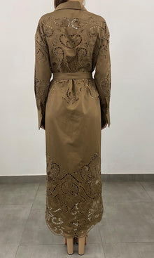 Womens | Mohi Cotton Long Shirt Dress | Brown