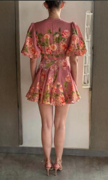 Hemant And Nandita | Pavi Cotton Linen Short Dress | Printed