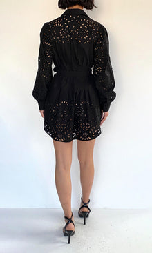 Womens | Rai Cotton Poplin Shirt Mini Dress | Black