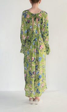 Hemant And Nandita | Rhea Viscose Crepe Kaftan | Green Multi