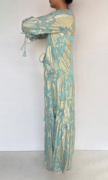 Hemant And Nandita | Sahar Viscose Georgette Lurex Kaftan | Blue