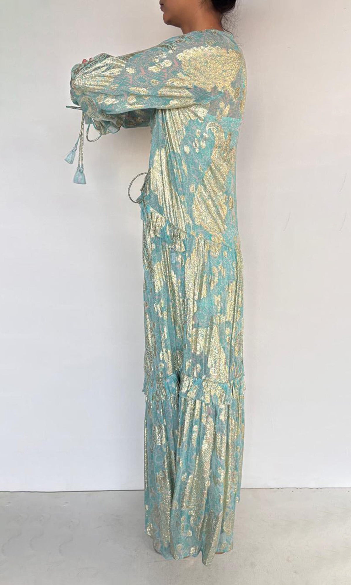 Hemant And Nandita | Sahar Viscose Georgette Lurex Kaftan | Blue