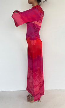 Hemant And Nandita | Soma Polyester Satin Long Dress | Pink