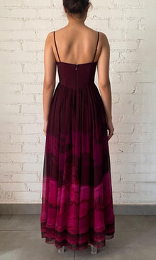 Womens | Soma Viscose Crinkle Chiffon Corsetted Long Dress | Burgundy