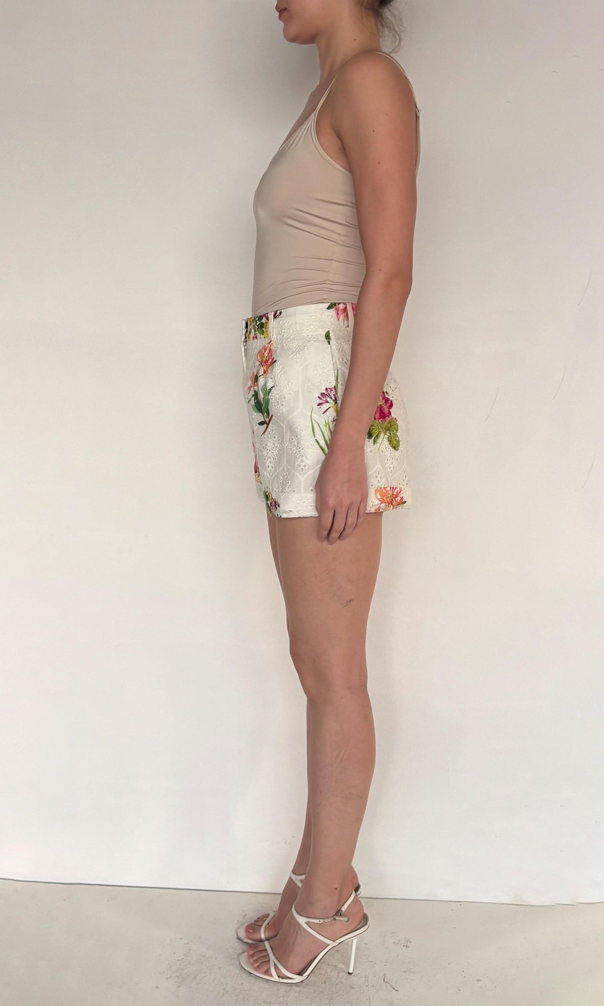 Hemant And Nandita | Taha Cotton Schiffli Shorts | White
