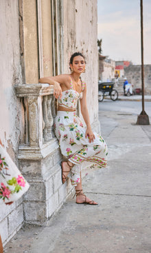 Hemant And Nandita | Taha Linen Cotton Corset Top | Multicolor