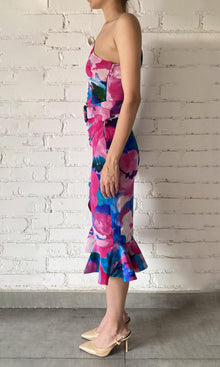Womens | Vesa Viscose Crepe Flat Chiffon Midi Dress | Multicolor