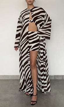 Womens | Zuba Viscose Satin Cape | Black White