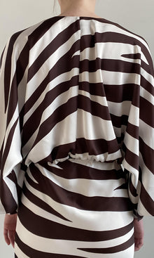 Womens | Zuba Poly Double Satin Long Dress | Black White