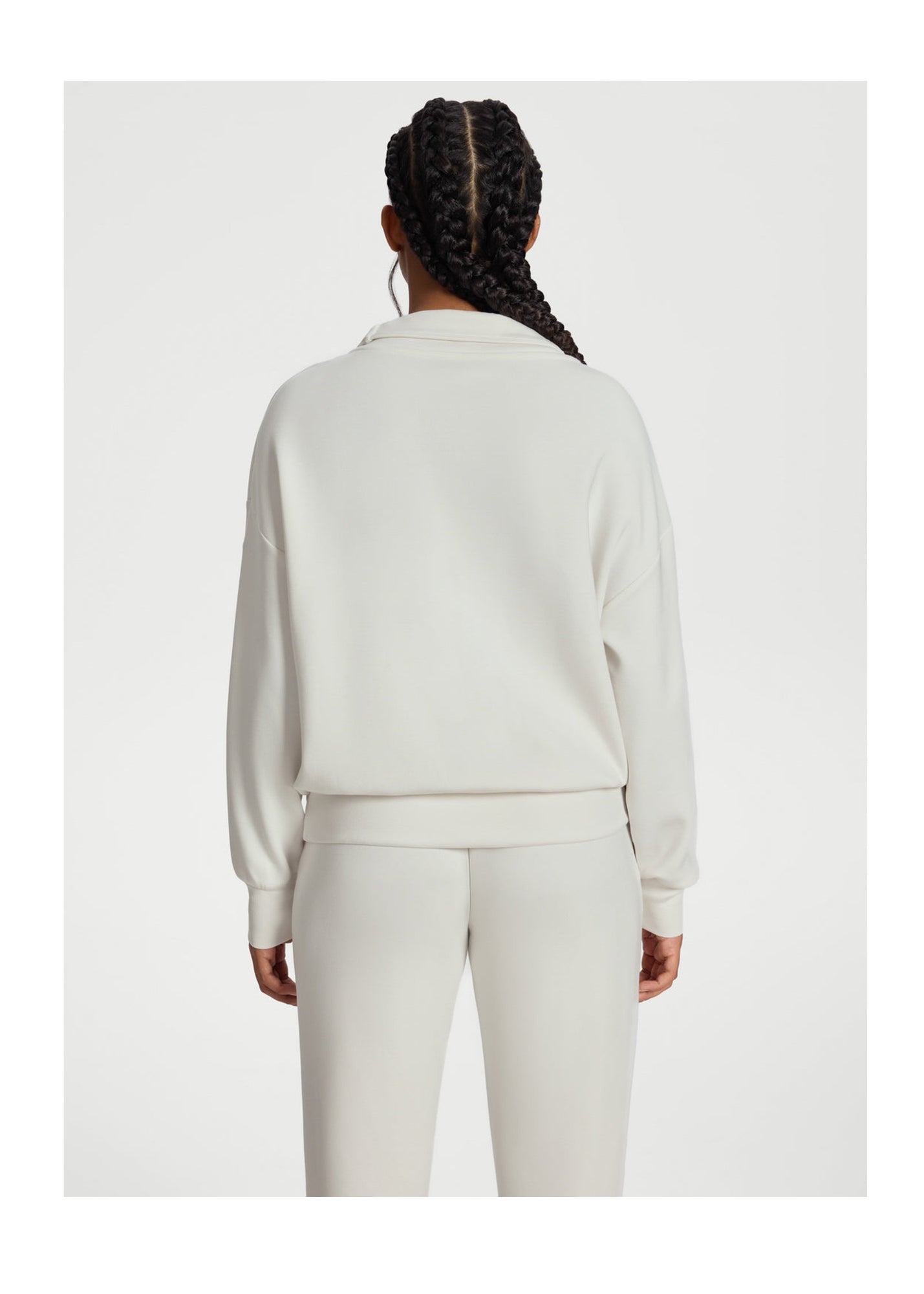 Half-Zip Long Sleeve Sweatshirt | White