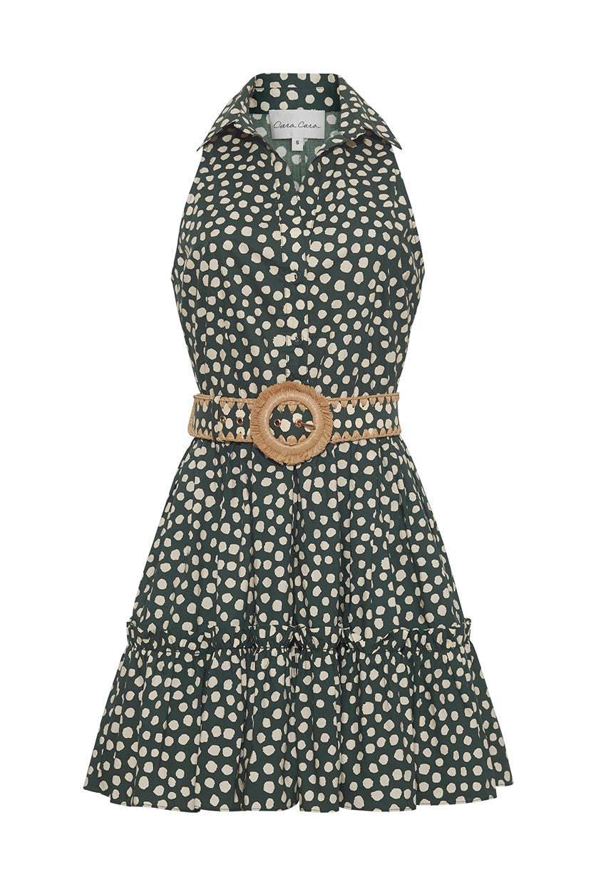Hannah Dress | Abstract Dot Green Turtledove