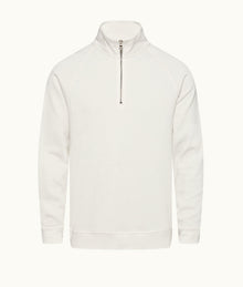 Haroun Relaxed Fit Half-Zip Double-Faced Sweatshirt | White Sand