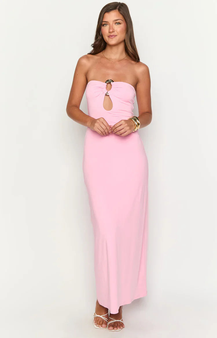 Harriet Strapless Maxi Dress | Pink