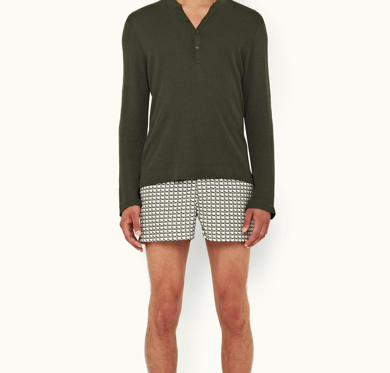 Harrison Cashmere Classic Fit Long-Sleeve Cashmere T-Shirt | Forest Night
