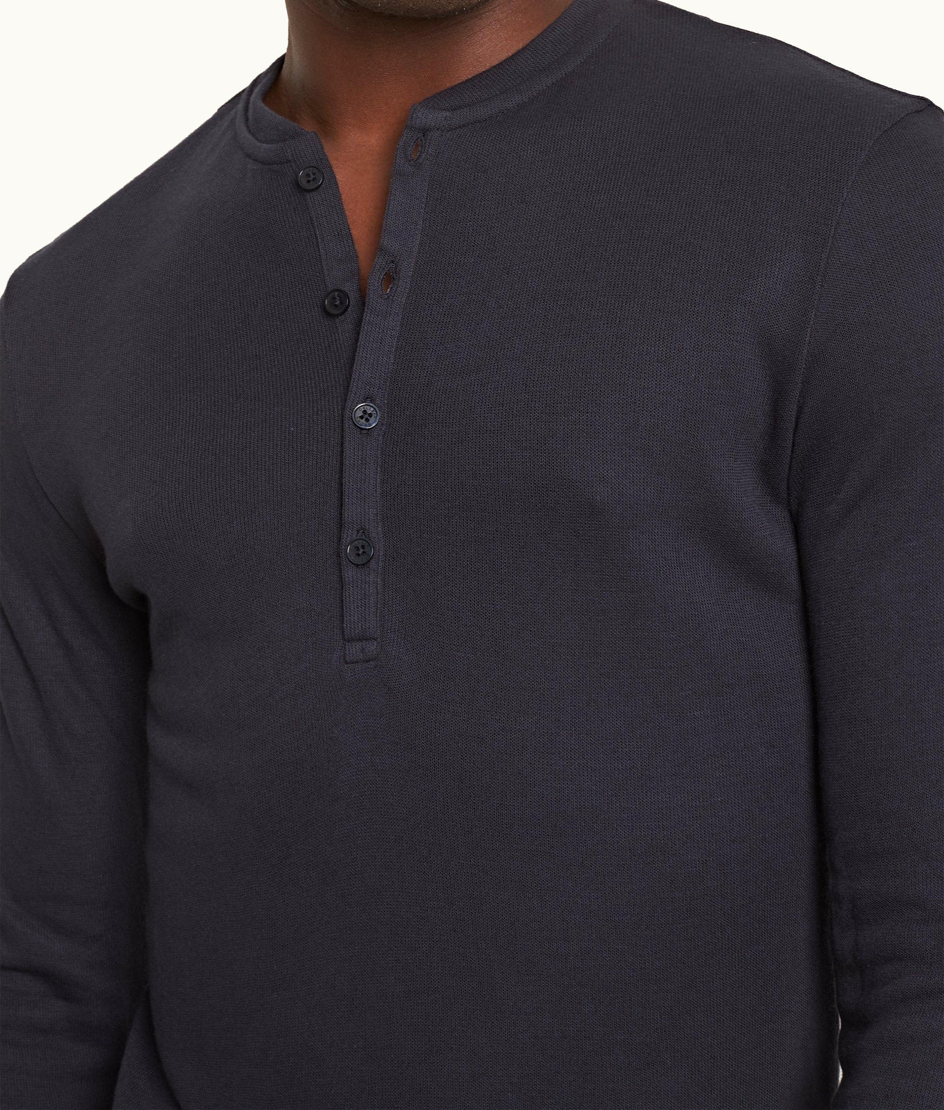 Harrison Cashmere Classic Fit Long-Sleeve Modal-Cashmere T-Shirt | Night Iris