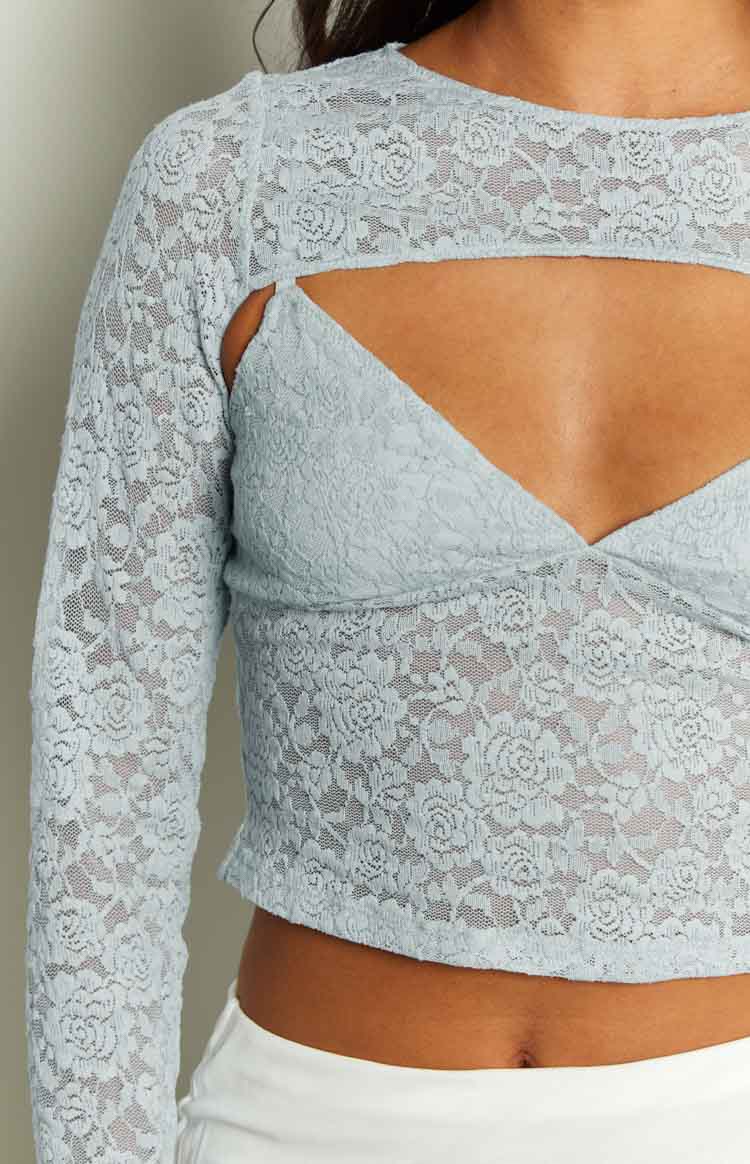 Here With Me Lace Cami and Shrug Set | Blue