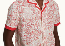 Hibbert Floral Nouveau Print Classic Fit Capri Collar Shirt | Summer Red/White Sand