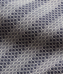 Hibbert Rills Print Classic Fit Capri Collar Cotton Shirt | Night Iris/White Sand
