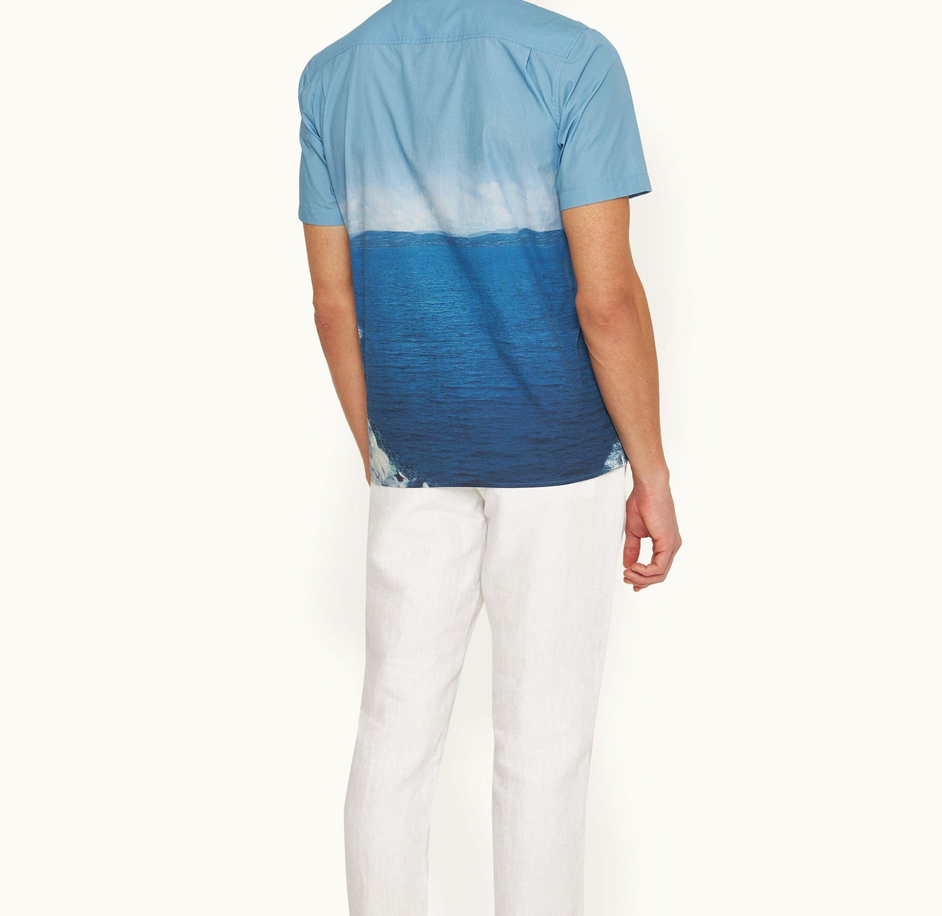 Hibbert Roc Pool Photographic Print Classic Fit Capri Collar Cotton Shirt | Roc Pool Ii