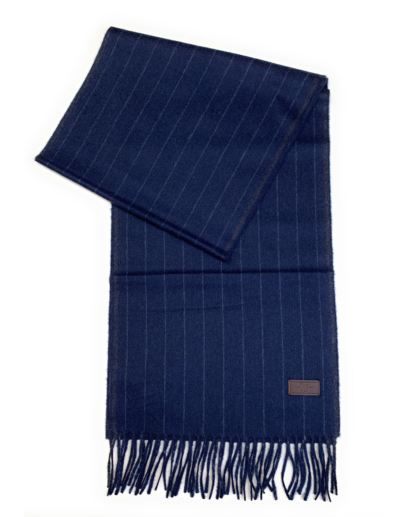 Hickey Freeman | Men | Cashmere Chalk Stripe Scarf | Navy