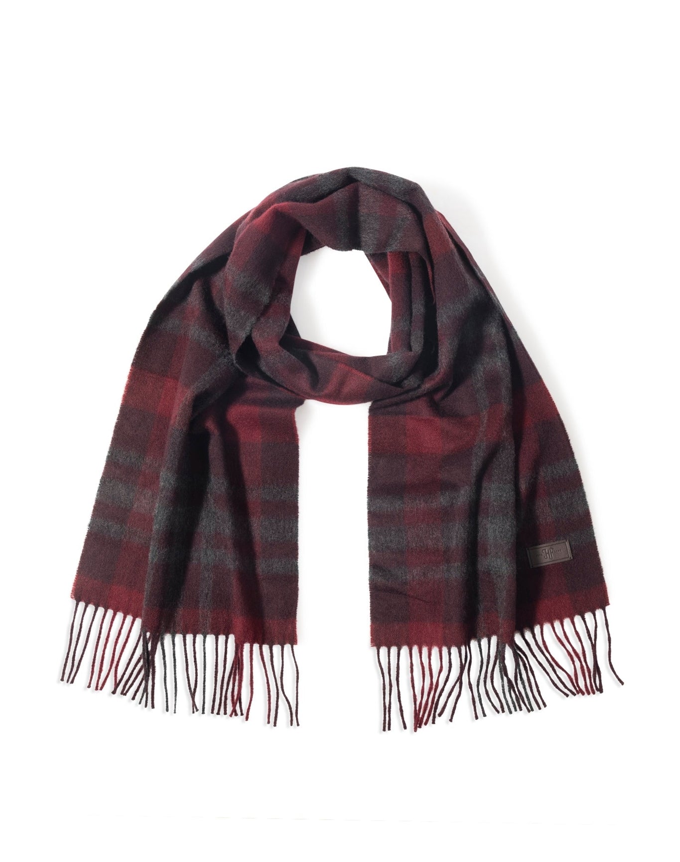Hickey Freeman | Men | Cashmere Exploded Plaid Scarf | Bordeaux