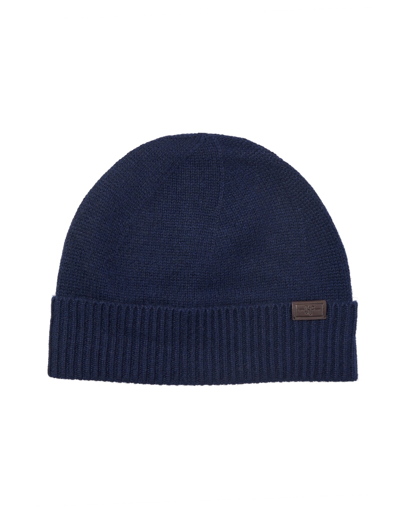 Hickey Freeman | Men | Cashmere Jersey Beanie With Rib Cuff | Navy