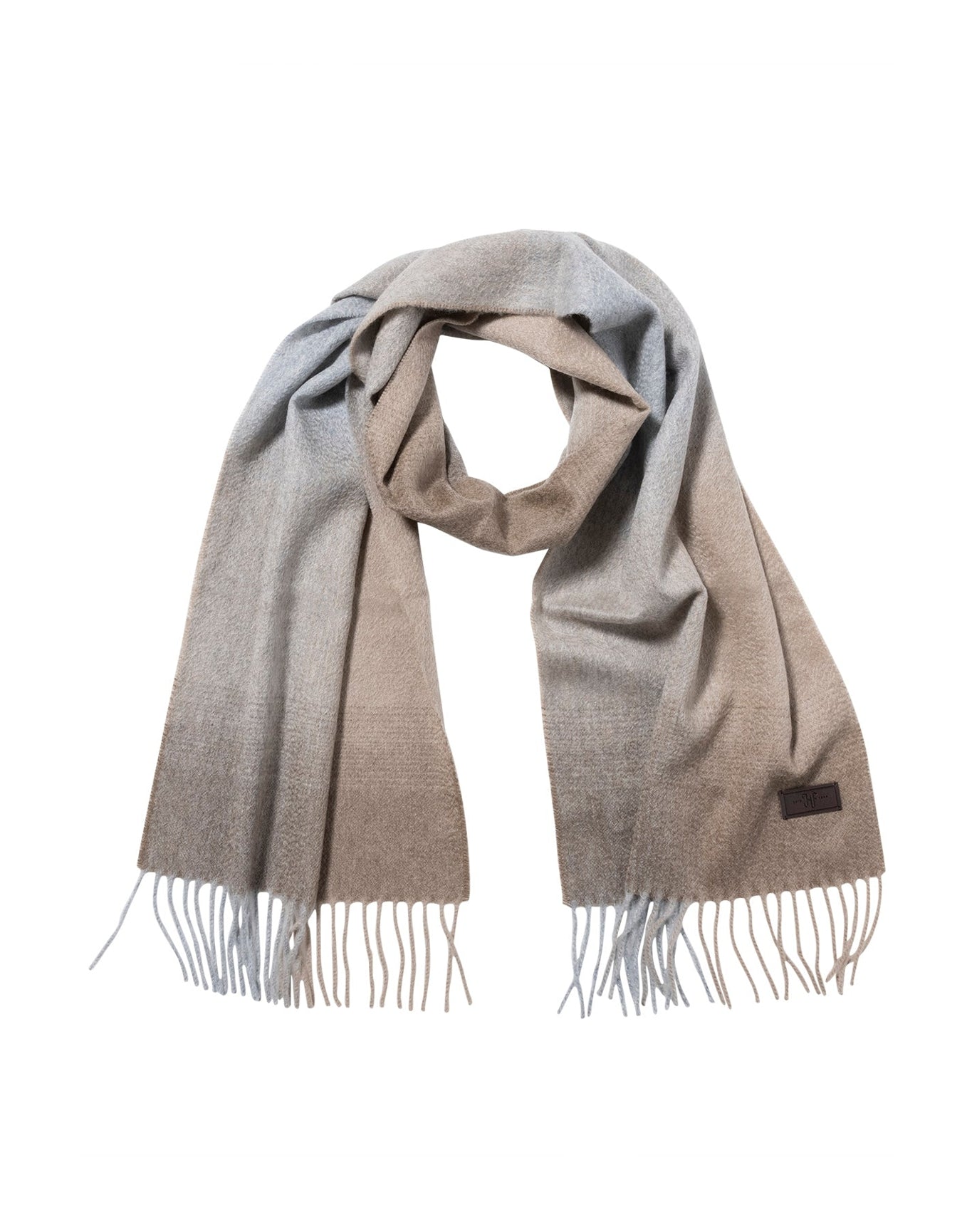 Hickey Freeman | Men | Cashmere Ombre Color Block Scarf | Beige
