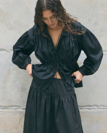 Summer | Hira Tie-Front Cotton Blouse in Size Small