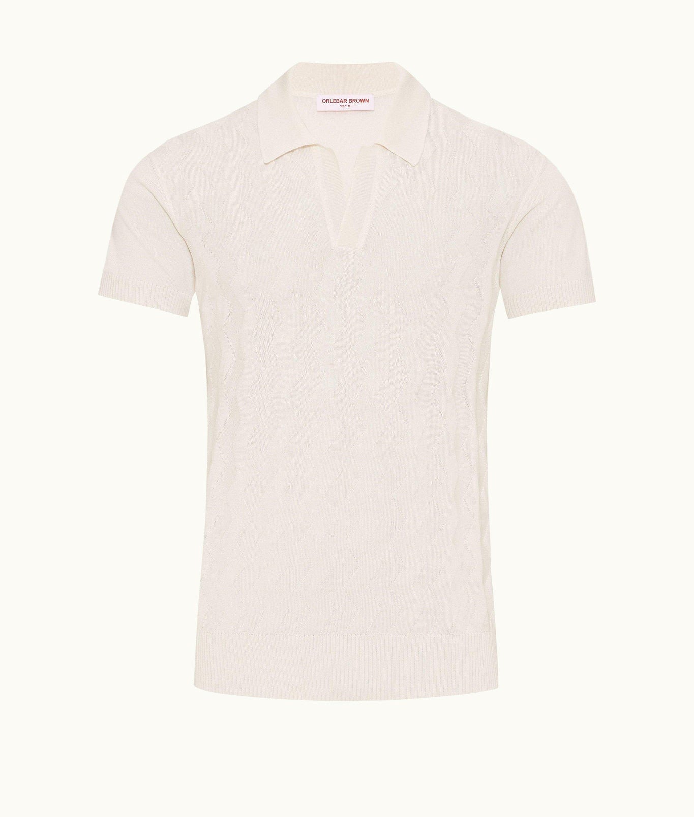 Horton Silk Tailored Fit Silk-Cotton Chevron Polo Shirt | Sea Mist