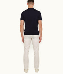 Horton Stripe Tailored Fit Organic Cotton Polo Shirt | Navy