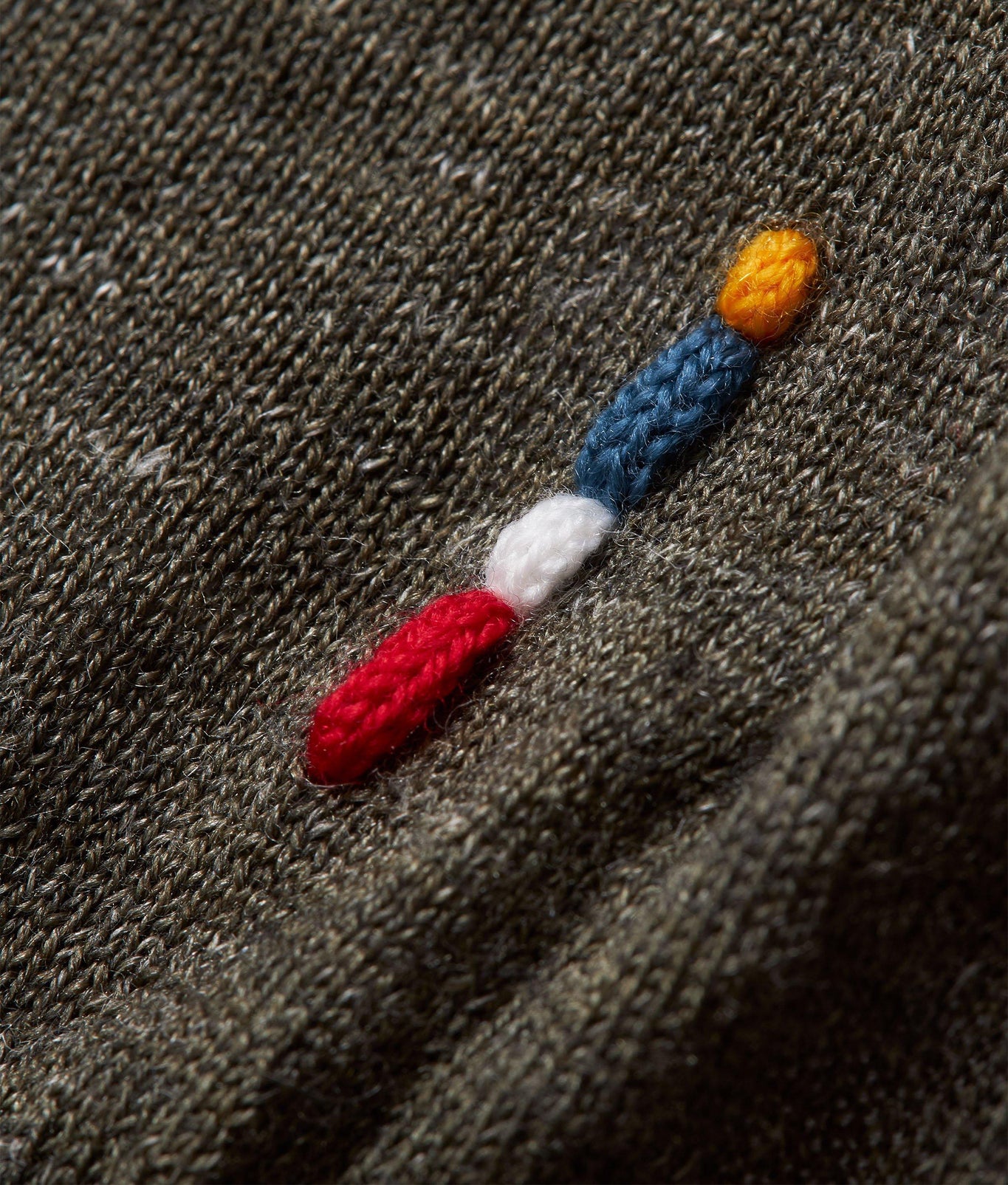 Horton Tipping Multi-Stripe Tipping Merino-Silk Polo Shirt Knitted | Smoked Tea/White Sand