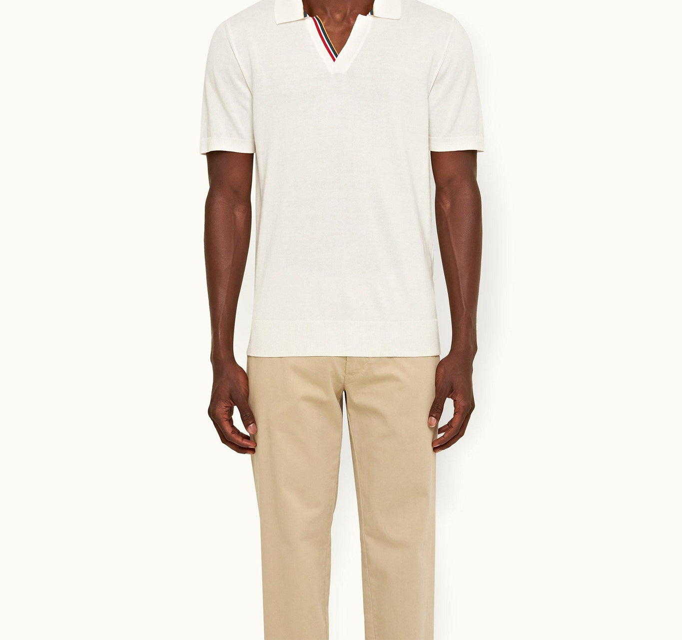 Horton Tipping O.B Tipping Placket Tailored Fit Organic Cotton Polo Shirt | Cloud