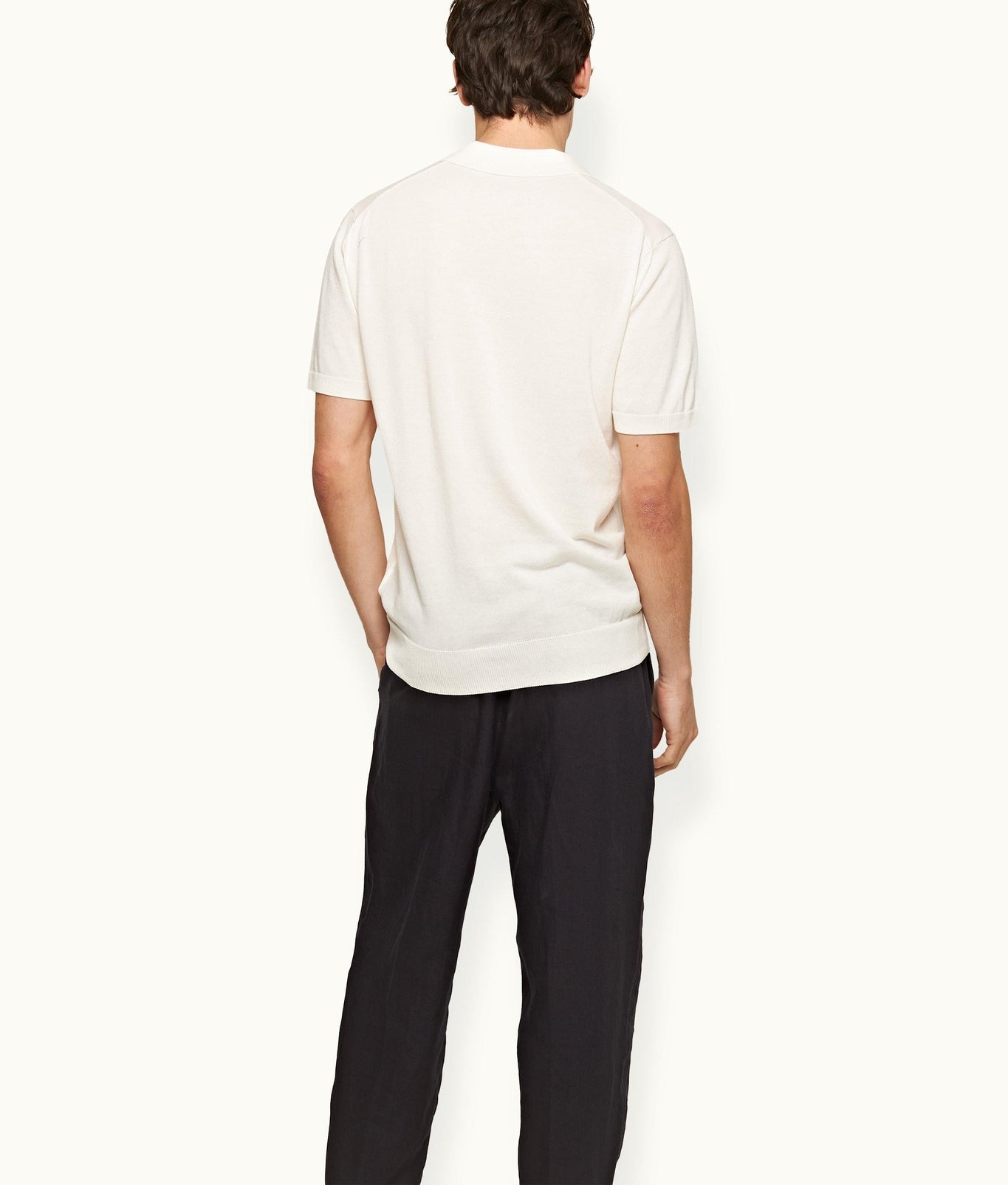 Horton Tipping Tailored Fit Ob Stripe Tipping Organic Cotton Polo Shirt | White Sand