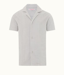 Howell Towelling Relaxed Fit Capri Collar Short-Sleeve Cotton Shirt | Cinder