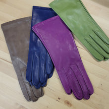 Womens | Silk Lined Leather Gloves | Bacio Blue
