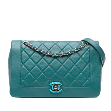 Chanel | Pre-Owned Medium Crumpled Calfskin Bi Vintage Full Flap | Blue/Turquoise
