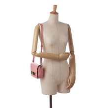 Prada | Pre-Owned Glace Calf Studded Etiquette Crossbody | Pink/Blush
