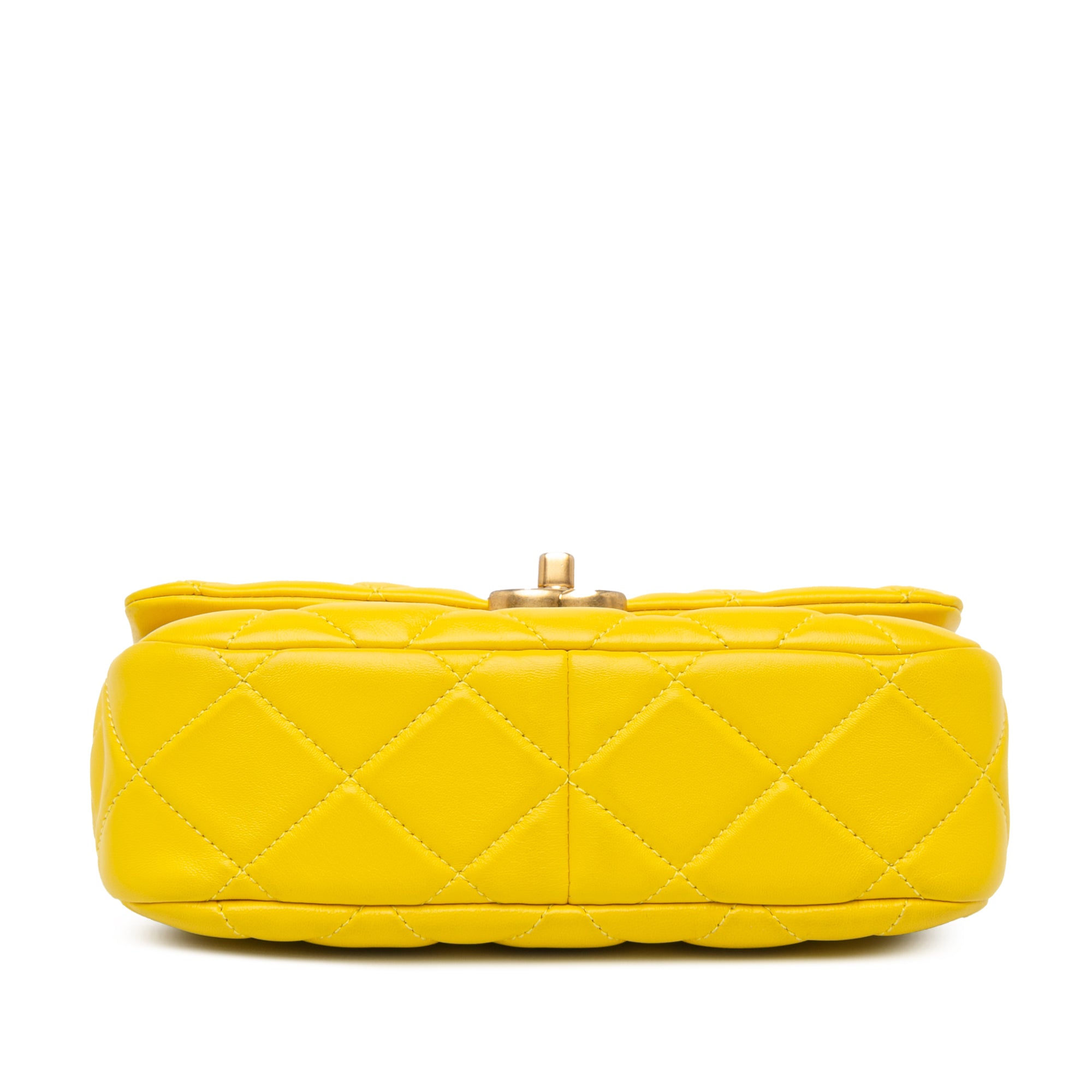 Chanel | Pre-Owned Small Quilted Lambskin Candy Chain Flap | Yellow