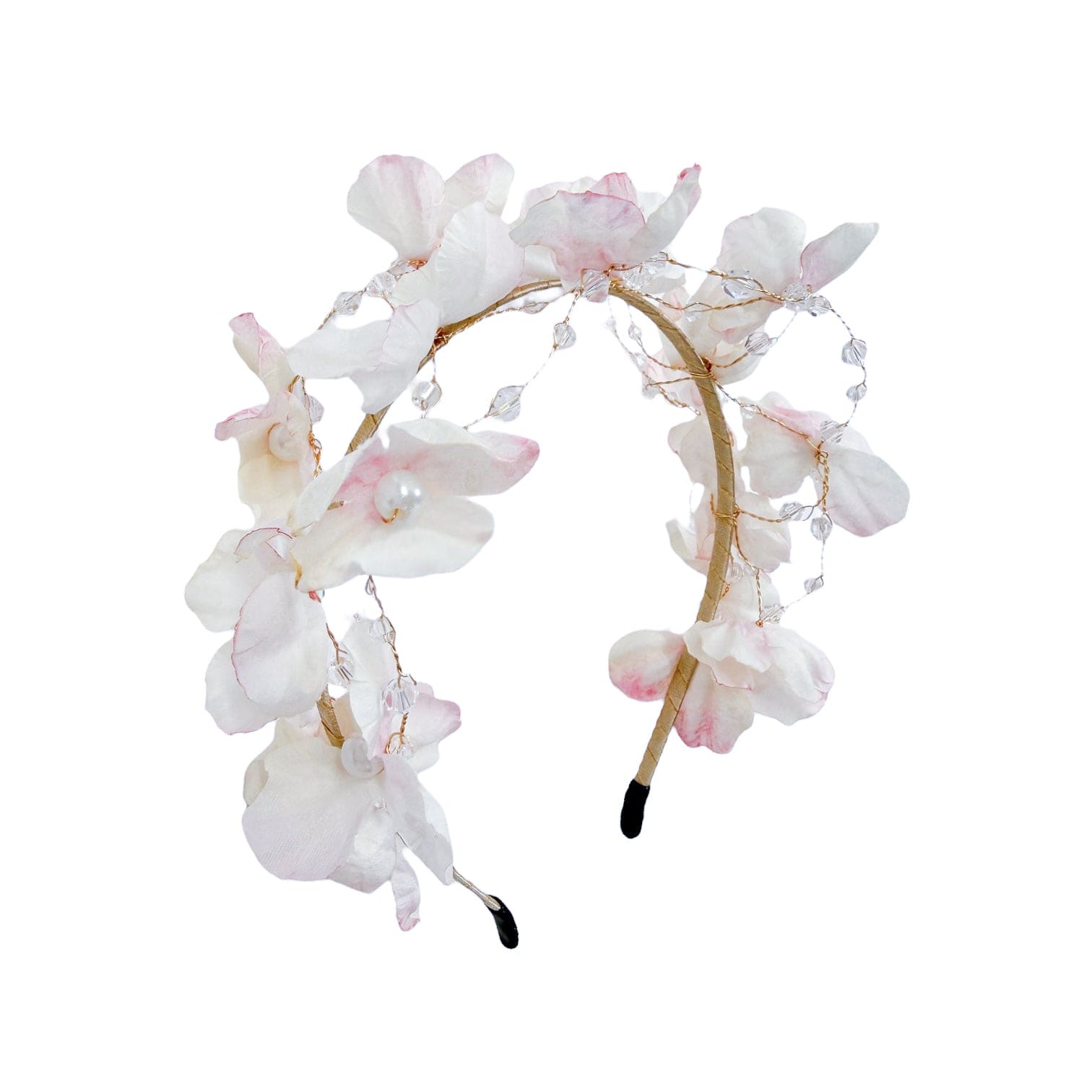 Girl | Cherry Blossom Flower Pearl Headband | White x Pink