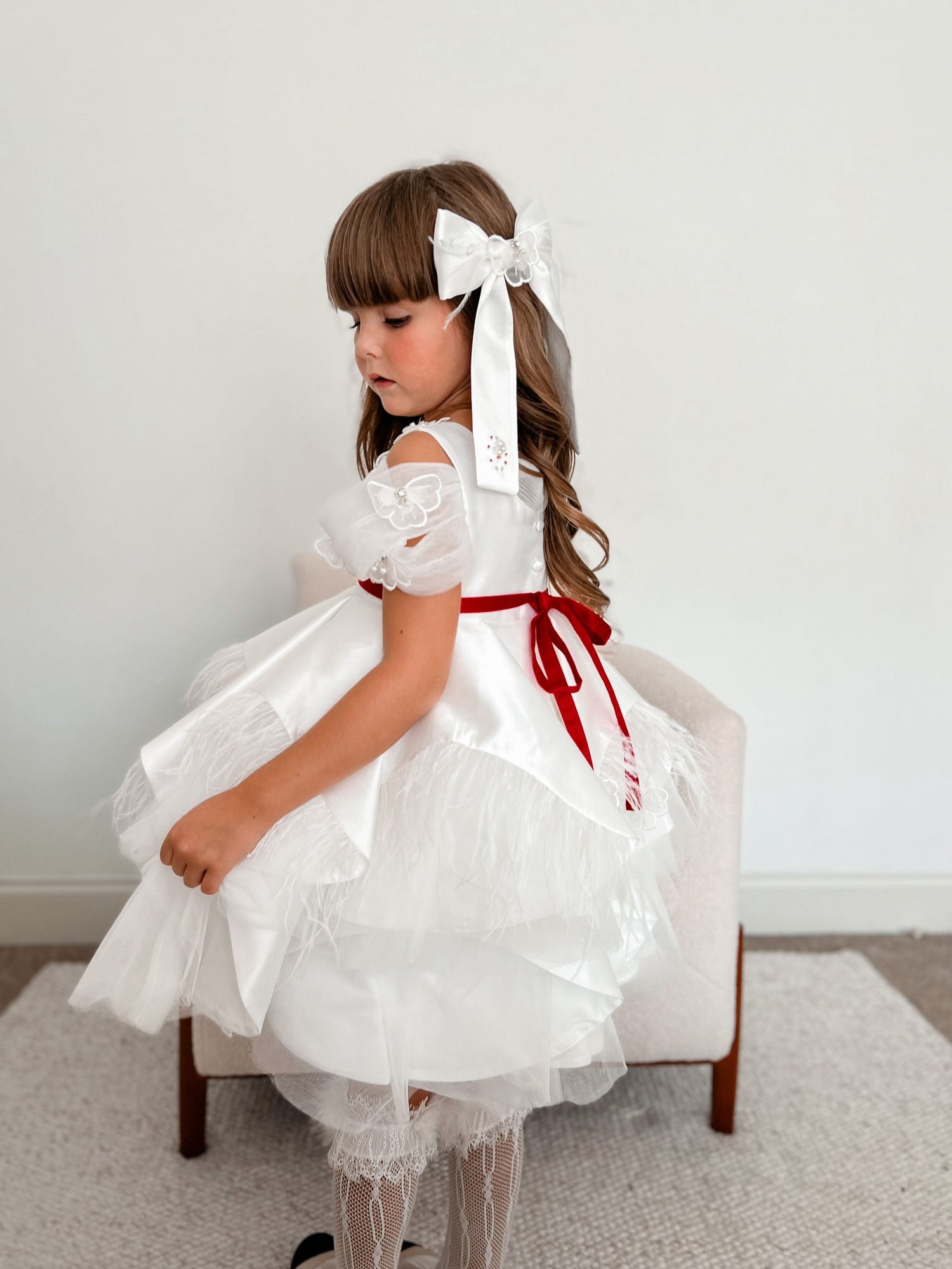 Girl | Constanza Ceremony Hair Bow | White