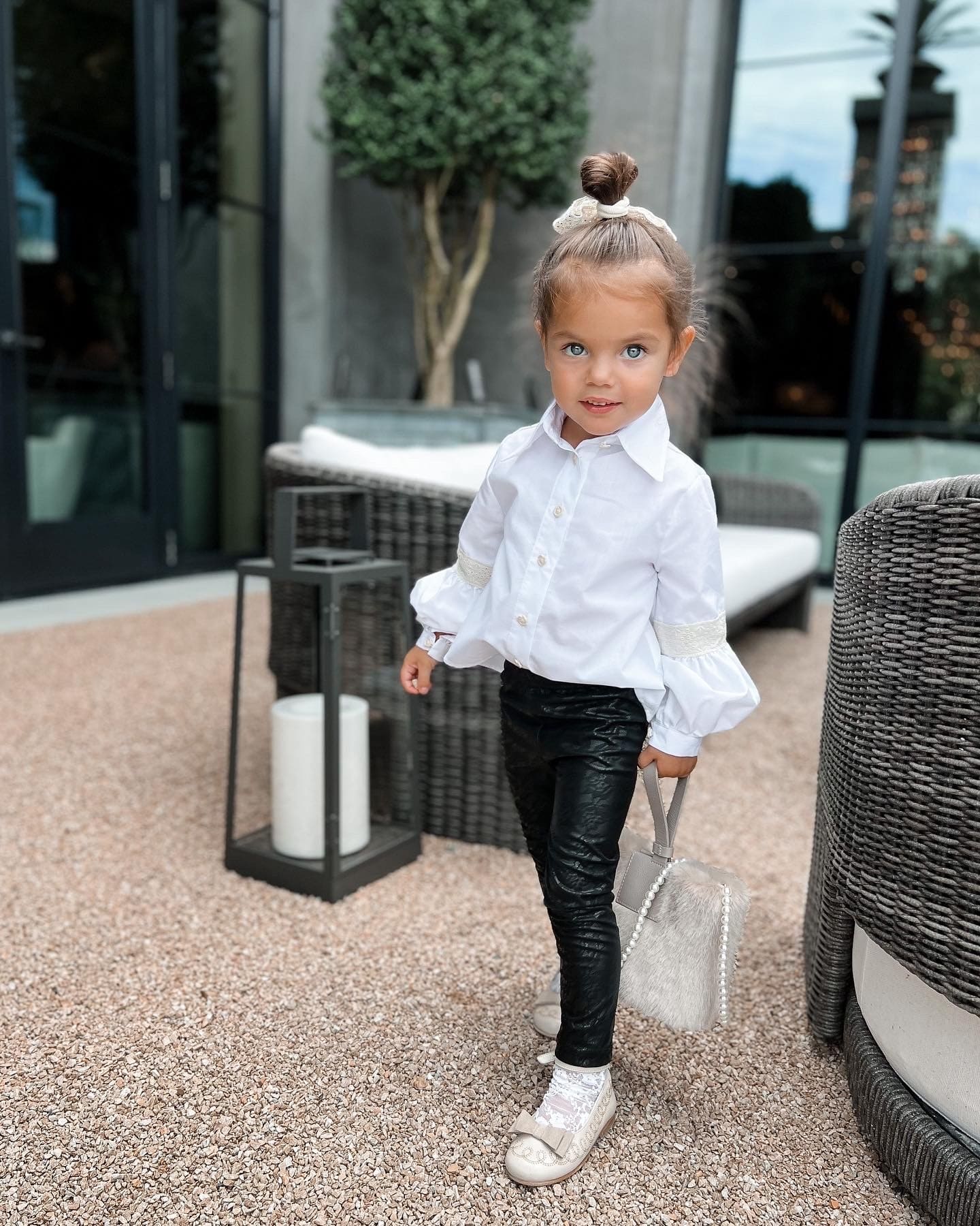 Girl | Herringbone Blouse | White