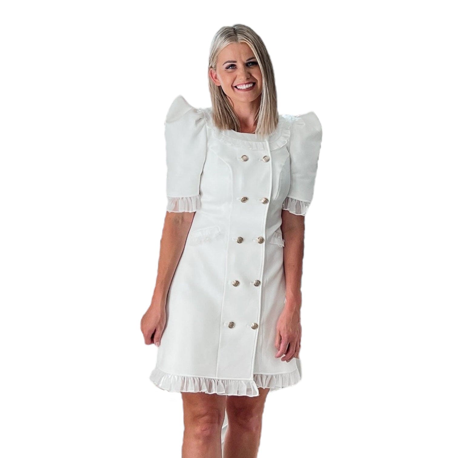 Women | Tuxedo Mom Dress | White