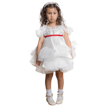 Girl | Constanza Ceremony Dress with Bow | White x Red