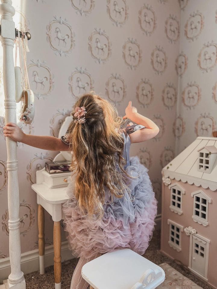 Girl | Mia Grey and Ombré Cupcake Tulle Dress | Gray x Pink