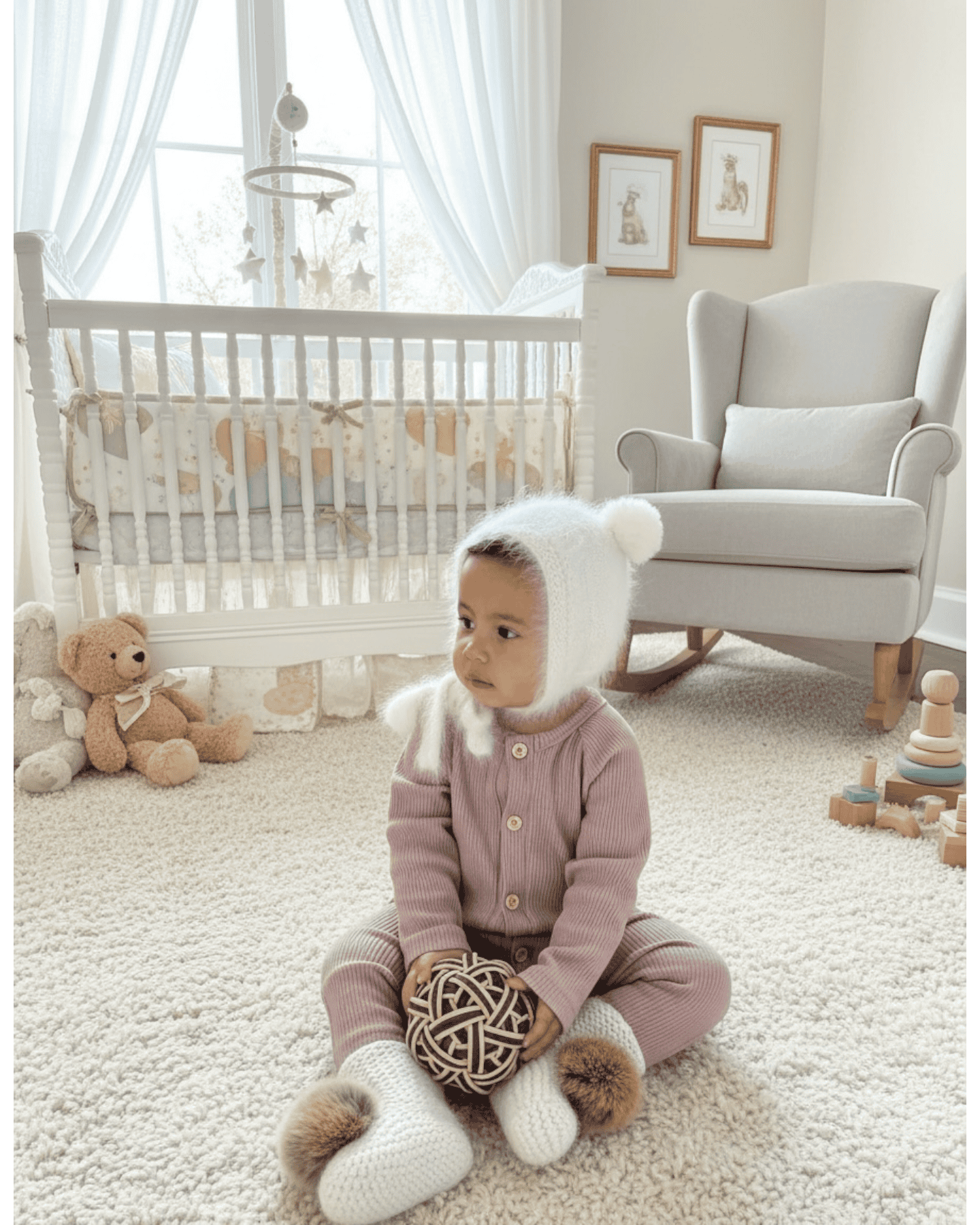 Unisex | Ribbed Cotton Playsuit Dusty | Pink