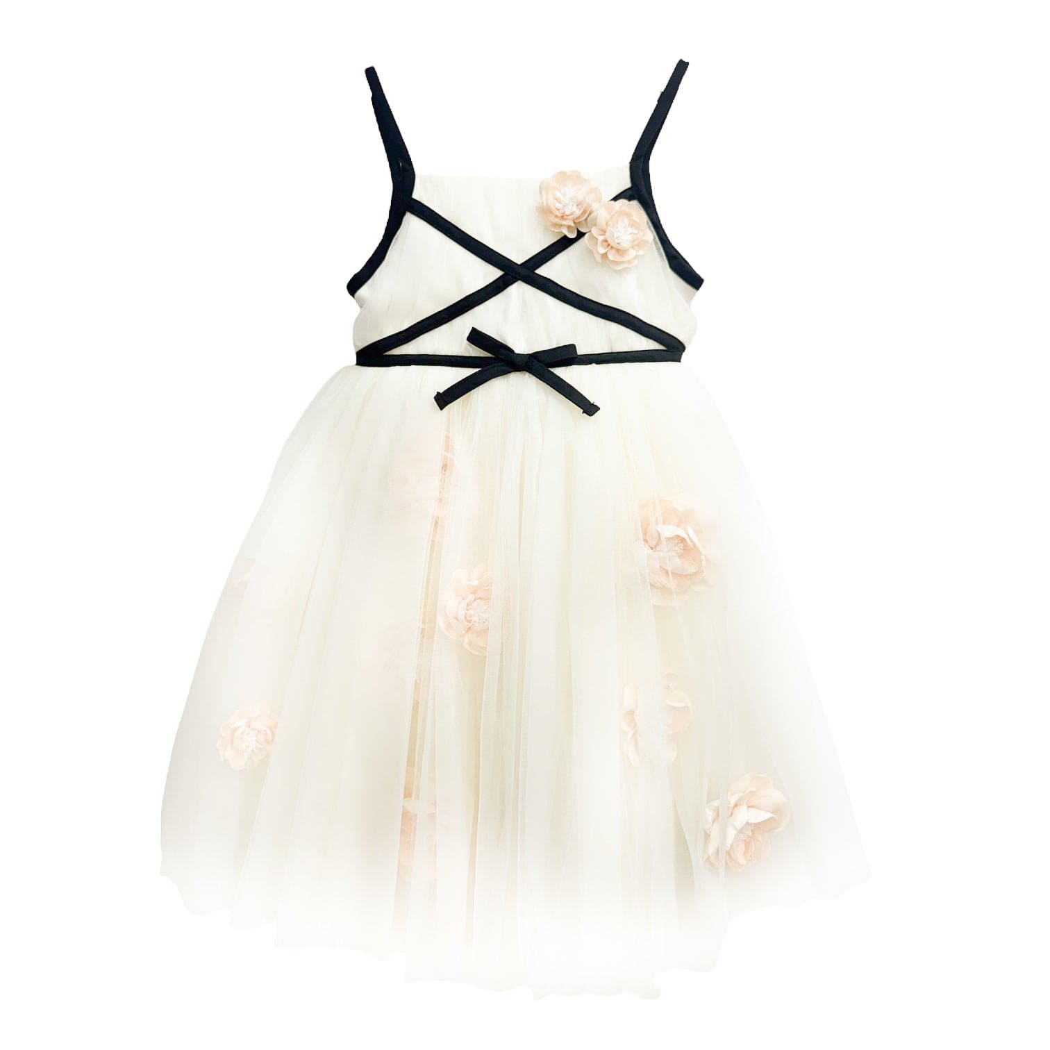 Girl | Giselle CrissCross Tulle Dress | Ivory x Black